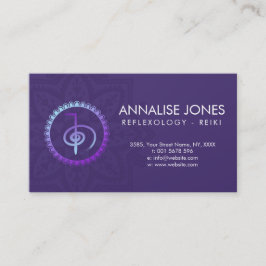 Reiki, das Choku Rei Symbol auf Mandala heilt Visitenkarte