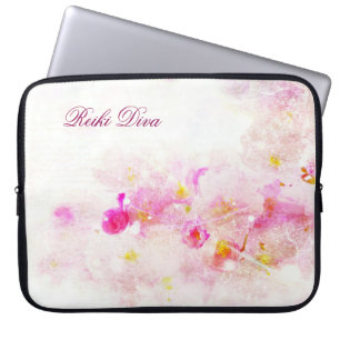 Reiki Diva Pink Blossom Laptop Fall Laptopschutzhülle