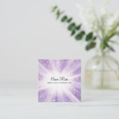*~* Reiki Energie-heilende Strahln-helle Quadratische Visitenkarte (Stehend Vorderseite)