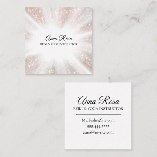 *~* Reiki Energiereserven Lichtarbeiter Quadratische Visitenkarte (Vorne/Hinten)