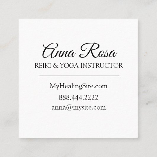 *~* Reiki Energiereserven Lichtarbeiter Quadratische Visitenkarte (Rückseite)