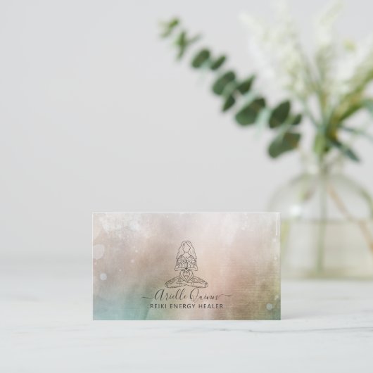 Reiki Energy Healer Serene Abstract Watercolor Visitenkarte (Stehend Vorderseite)