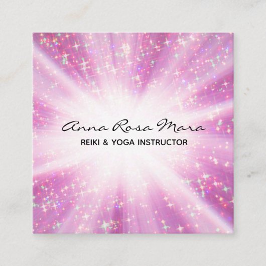 *~* Reiki Energy Healing Rays Light Worker Glitzer Quadratische Visitenkarte (Vorderseite)