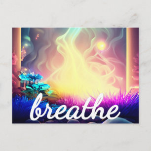 Reiki Energy Work Breathe Abundance Affirmation Postkarte