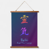 Reiki Feel der Energie-Regenbogen Wandteppich Mit Holzrahmen (Vorderseite)