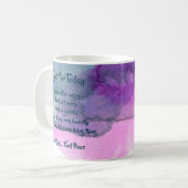 Reiki finden, Peace Blue Lila Wasserfarbe Kaffeetasse (Vorderseite Links)