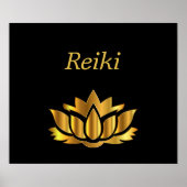 Reiki Gold Lotus Blume Poster (Vorne)