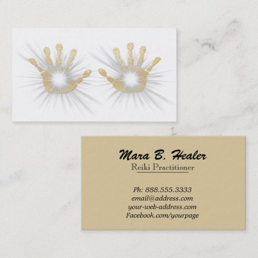 *~* Reiki Goldfolie übergibt das Energie-Heilen Visitenkarte (Vorne/Hinten)