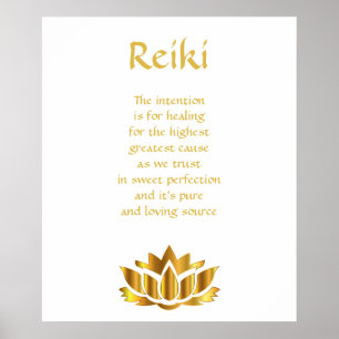 Reiki Goldlotos-Blume Poster