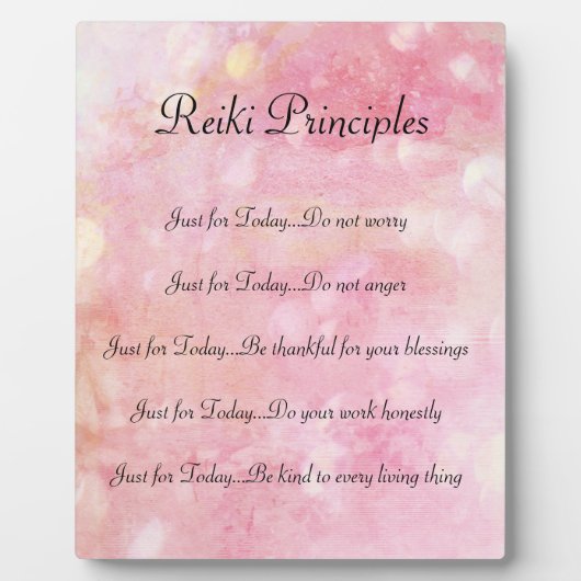 Reiki-Grundsätze Fotoplatte (Vorderseite)