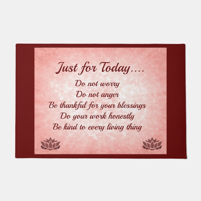 Reiki-Grundsätze in Rot und Rosa Fußmatte (Vorderseite)