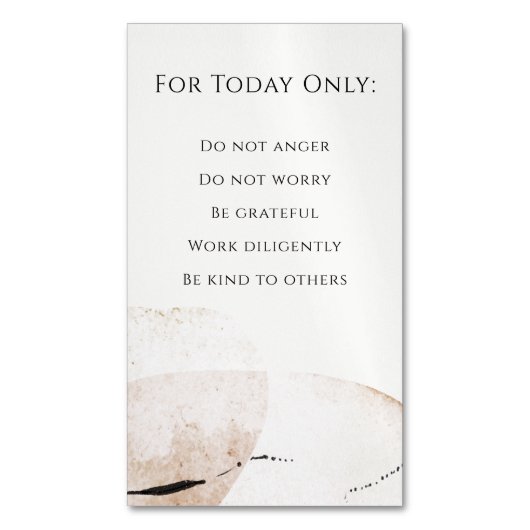 Reiki-Grundsätze, Rezepte Magnetische Visitenkarte (Vorderseite Vertikal)