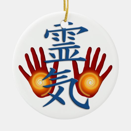 Reiki Hände Keramikornament (Vorne)