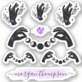 Reiki Hands & Moon Phases Logo für Personalisierte Aufkleber (Vorderseite)