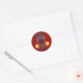Reiki Hands | Roter Schimmer Runder Aufkleber (Umschlag)