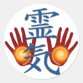 Reiki Hands Runder Aufkleber (Vorderseite)