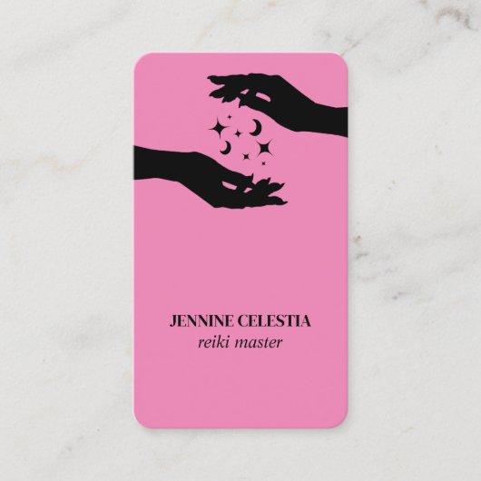 Reiki Hands Turquoise Spiritual Healer Visitenkarte (Vorderseite)