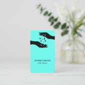 Reiki Hands Turquoise Spiritual Healer Visitenkarte (Stehend Vorderseite)
