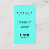 Reiki Hands Turquoise Spiritual Healer Visitenkarte (Rückseite)