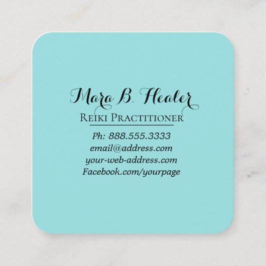*~* Reiki Haupt-oder Praktiker-Energie-Heiler Quadratische Visitenkarte (Rückseite)