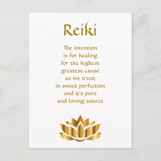 Reiki Healing Gedicht Postkarte (Vorderseite)