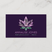 Reiki Healing Hands and Lotus - Fluorit und Jade Visitenkarte (Vorderseite)