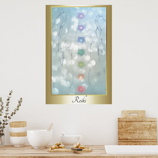 Reiki Healing Hands Design Poster (Küche)