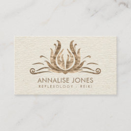 Reiki Healing Hands in Lotus Pastel Gold Visitenkarte
