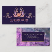 Reiki Healing Hands Lotus Fluorite Visitenkarte (Vorne/Hinten)