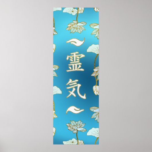 Reiki Healing Hands Symbole mit Lotus Poster (Vorne)