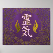 Reiki Healing Hands Symbole mit Lotus Poster (Vorne)