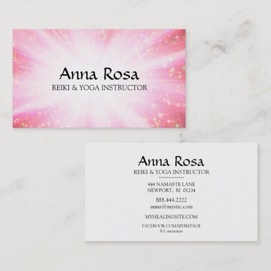 *~* Reiki Healing Ray Energy Healing Glitzern Visitenkarte (Vorne/Hinten)