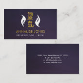 Reiki heilende Hände und Goldsymbole Visitenkarte (Vorne/Hinten)