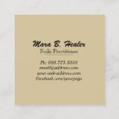 *~* Reiki heilende Handenergie-Goldfolie Quadratische Visitenkarte (Rückseite)