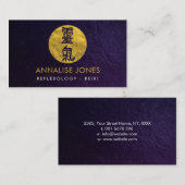 Reiki heilende Symbole im Goldkreis Visitenkarte (Vorne/Hinten)