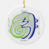 Reiki heilende Verzierung Keramik Ornament (Hinten)