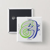 Reiki heilender Knopf Button (Vorne & Hinten)