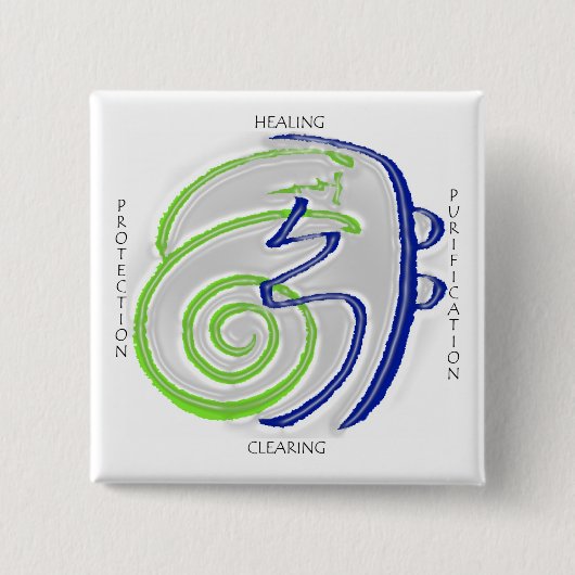 Reiki heilender Knopf Button (Vorderseite)