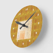 REIKI heilendes Gold: Symbol-Zeichen KRISTALL Gold Runde Wanduhr (Winkel)