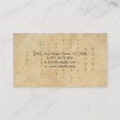 Reiki heilendes Symbol und Gebote auf Vintagem Visitenkarte (Rückseite)