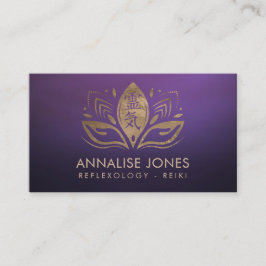 Reiki heilendes Symbol und Hände in Lotus Visitenkarte