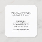 Reiki, Heiler, Wellness Quadratische Visitenkarte (Rückseite)