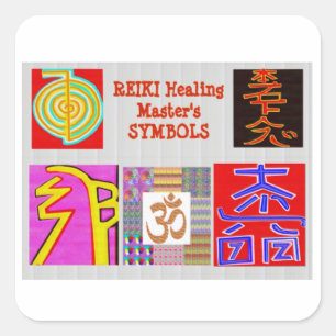 REIKI Heilsymbol ART ReikiHealing ReikiMaster Quadratischer Aufkleber