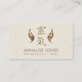 Reiki Heilsymbol und Hände Pastellgold Visitenkarte (Vorderseite)