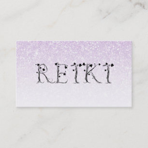 *~* REIKI Ivy Typografie Lavendel Glitzer Visitenkarte