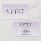 *~* REIKI Ivy Typografie Lavendel Glitzer Visitenkarte (Vorne/Hinten)