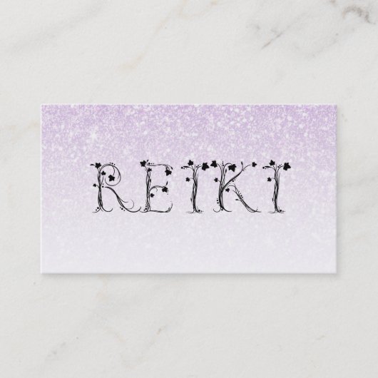*~* REIKI Ivy Typografie Lavendel Glitzer Visitenkarte (Vorderseite)