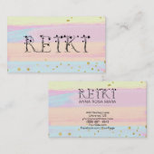 *~* REIKI Ivy Typografy Abstrakt Pastel Visitenkarte (Vorne/Hinten)