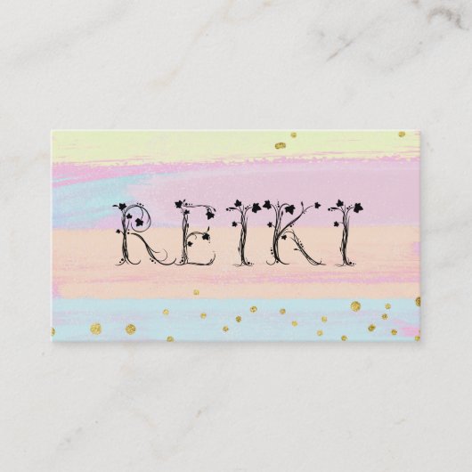 *~* REIKI Ivy Typografy Abstrakt Pastel Visitenkarte (Vorderseite)