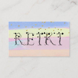 *~* REIKI Ivy Typografy Glitzer Pastel Streifen Visitenkarte